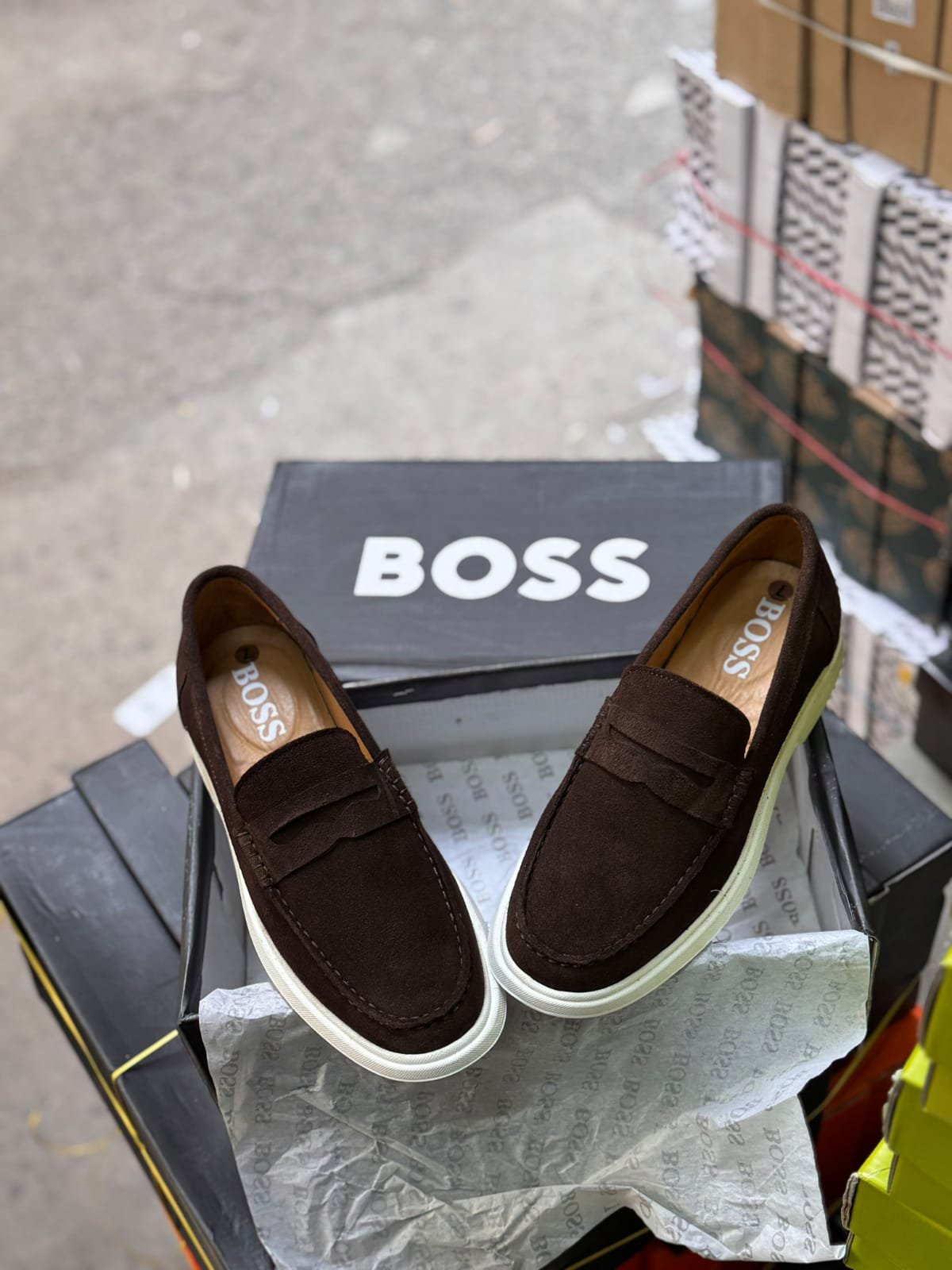 Boss Suede loafers
